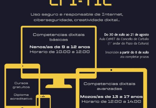 Estudantes de 9 a 17 anos poderán mellorar as súas competencias dixitais nos campamentos do proxecto CRI-TIC